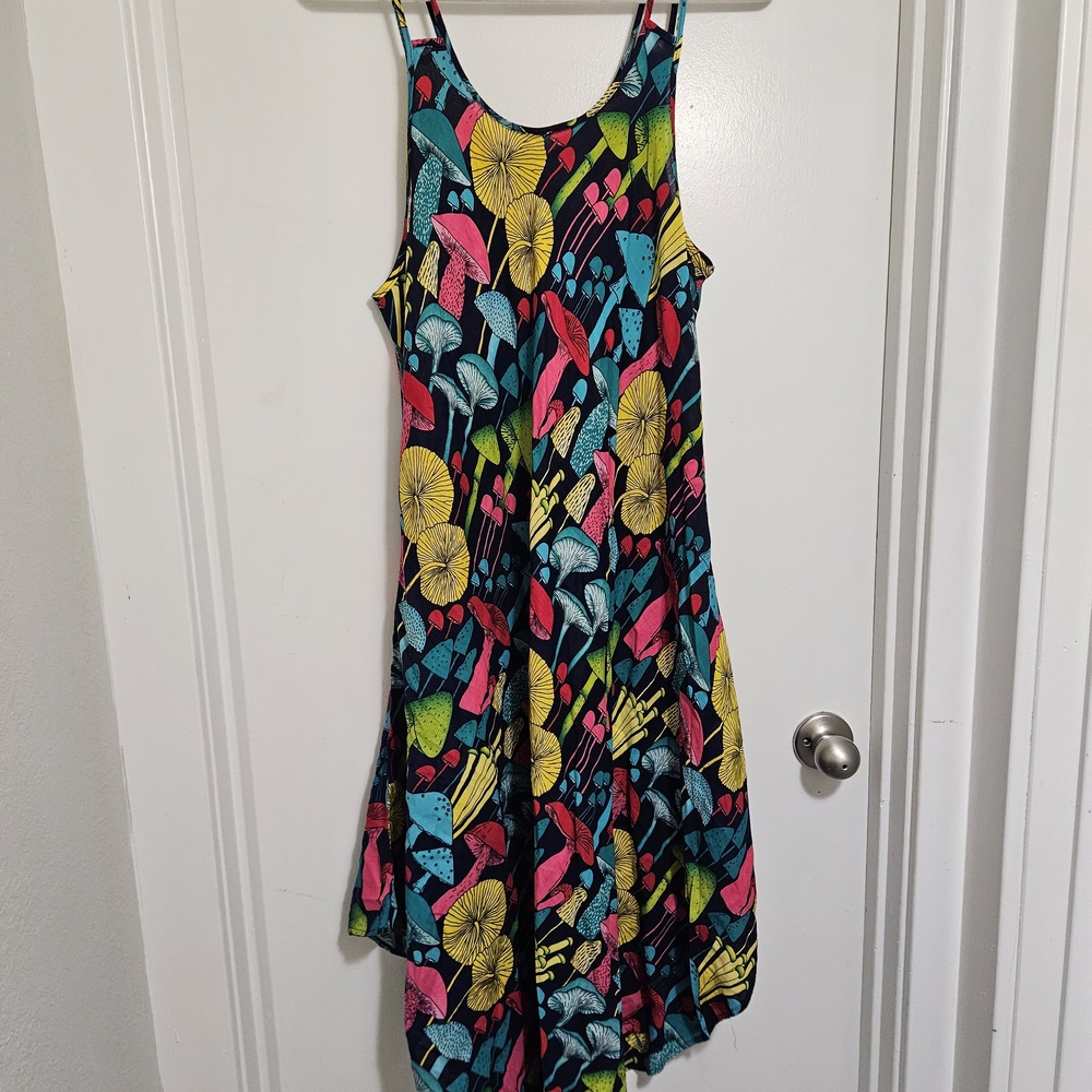Colorful Mushroom Print Sleeveless Dress